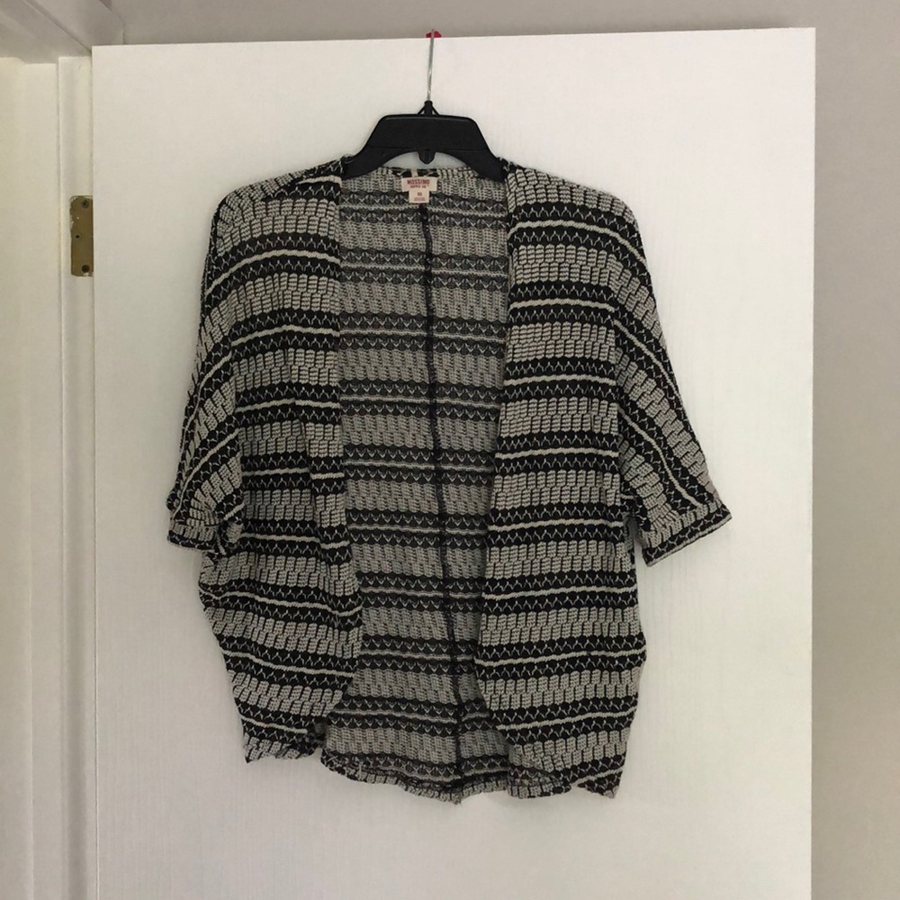 Black and white patterned cardigan